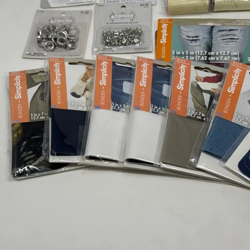 Lot of Simplicity Bondex Patches Dritz Labels‎ Clover Tools - Sewing Mending